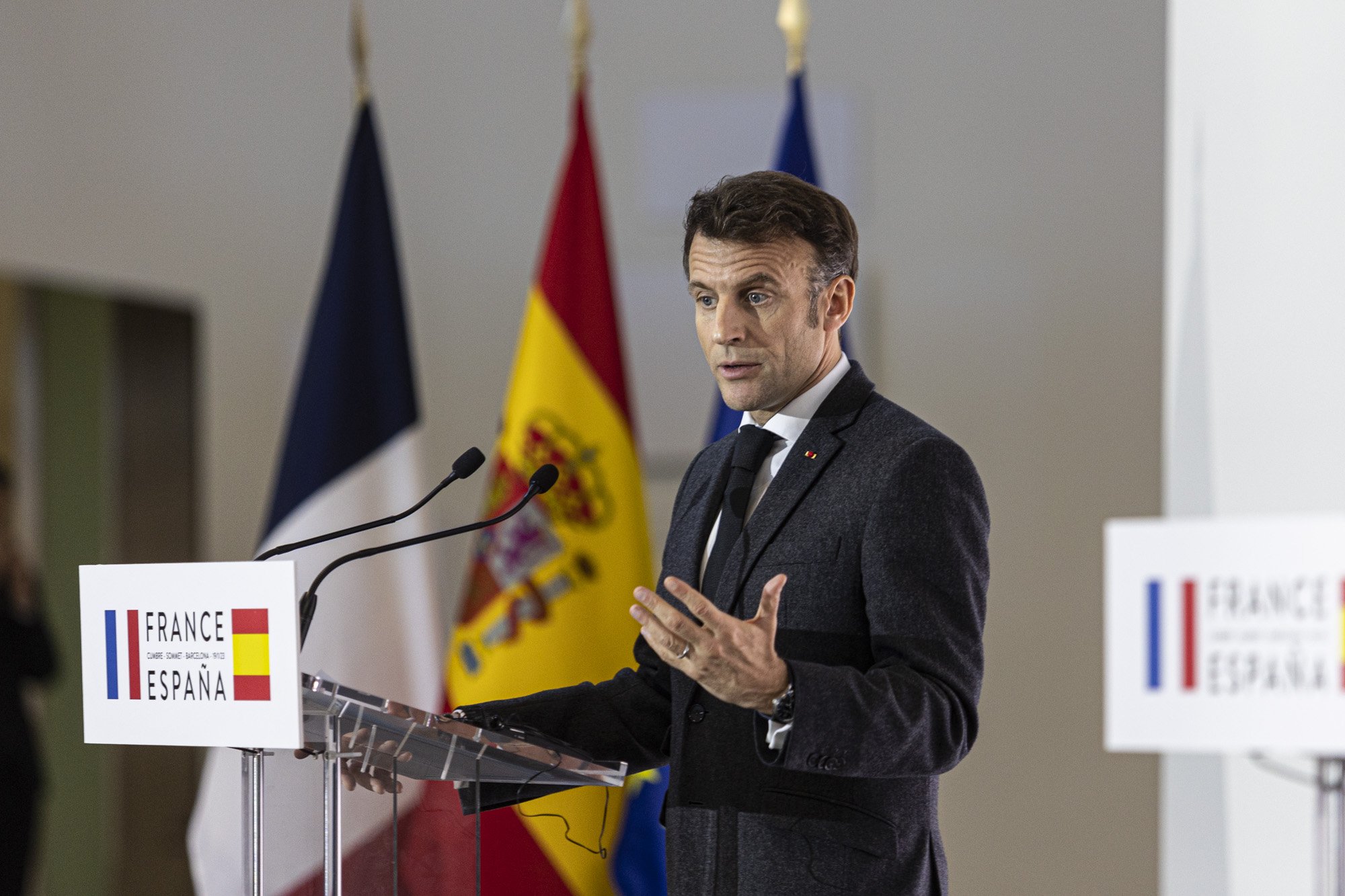 El president francès Emmanuel Macron a Barcelona. Foto: Montse Giralt El president francès Emmanuel Macron a Barcelona. Foto: Montse Giralt