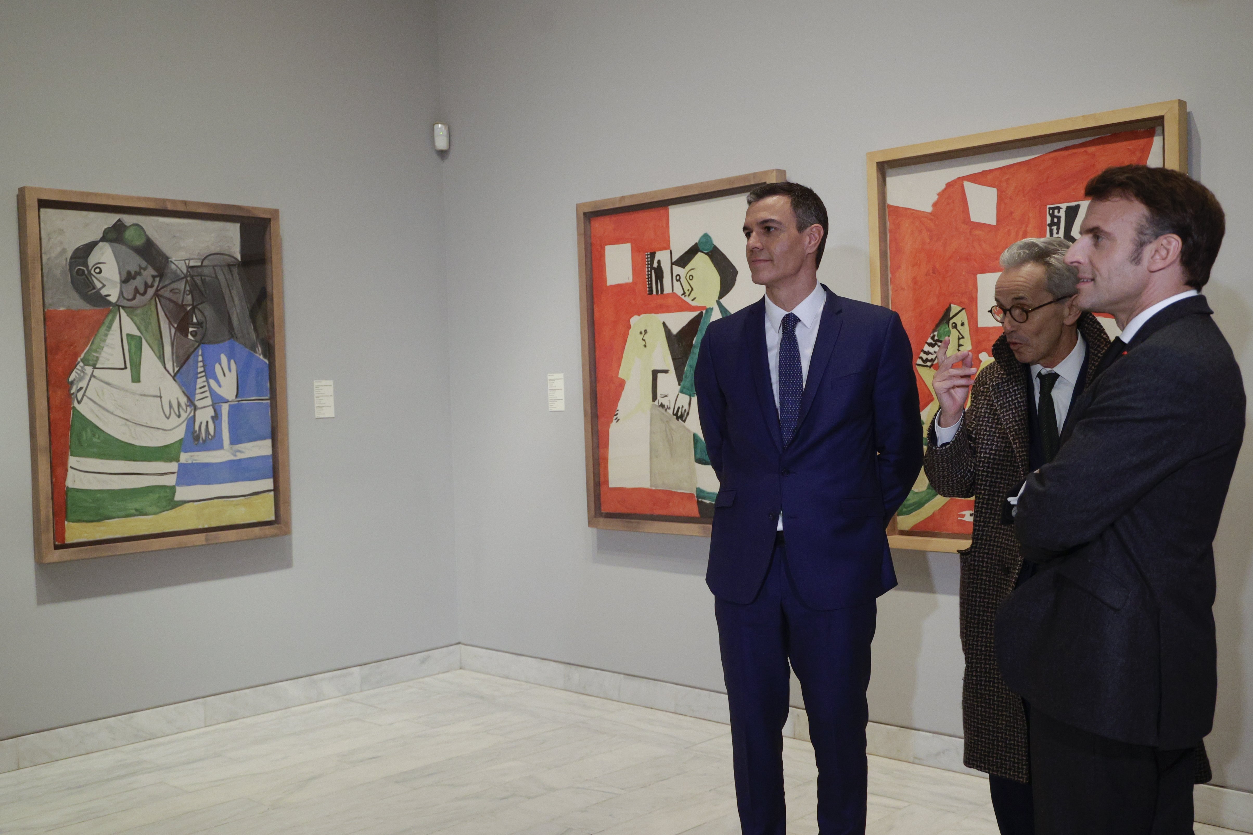 Emmanuel Macron Pedro Sanchez Museu Picasso / efe