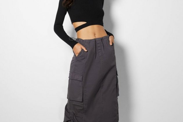 Falda midi cargo parachute1 Falda midi cargo parachute1