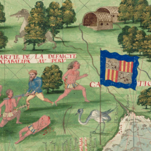 Representació dels conflictes entre colons i nadius (1572) / Font: Bibliothèque Nationale de France