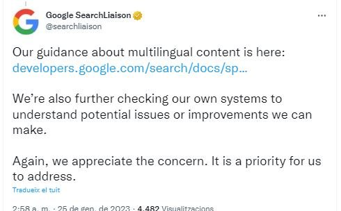 Tuit Google catalán hilo segundo
