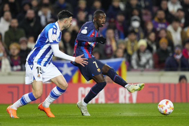 Ousmane Dembélé Diego Rico Barça Real Sociedad / Foto: EFE Ousmane Dembélé Diego Rico Barça Real Sociedad / Foto: EFE