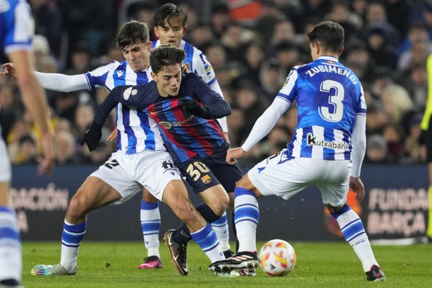 Gavi Zubimendi Pablo Marín Barça Real Sociedad / Foto: EFE