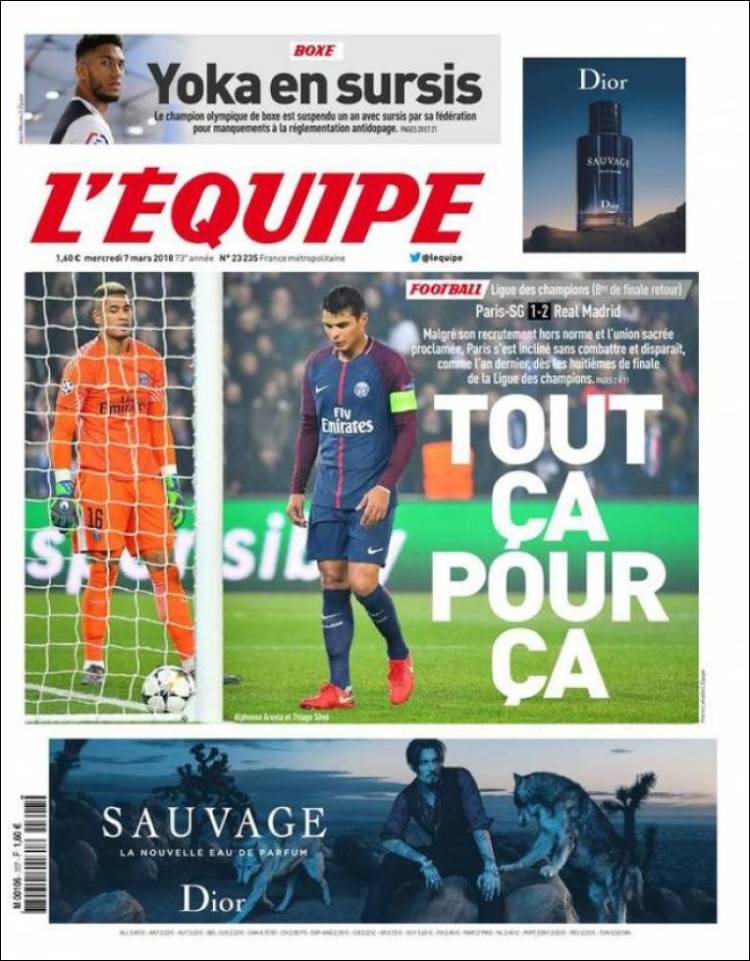 L'Équipe Portada 07 03 2018