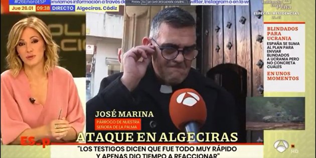Griso entrevista en parróco de Algeciras Antena 3