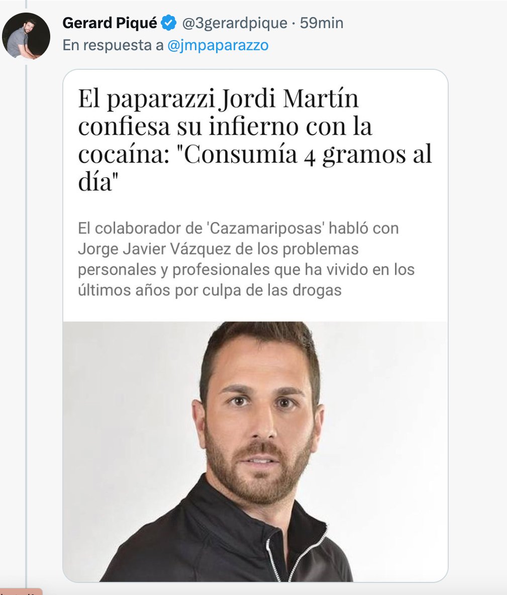 Jordi Martín artículo cocaína Twitter