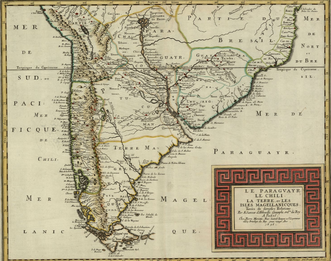 Mapa del con sud d'Amèrica (1656) / Font: Cartoteca de Catalunya Mapa del con sud d'Amèrica (1656) / Font: Cartoteca de Catalunya