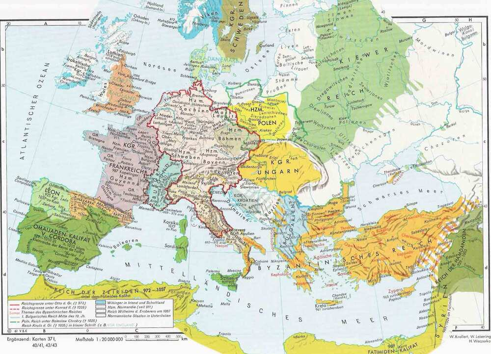Mapa de Europa al año 1000. Font Lidl und Wagner Mapa de Europa al año 1000. Font Lidl und Wagner