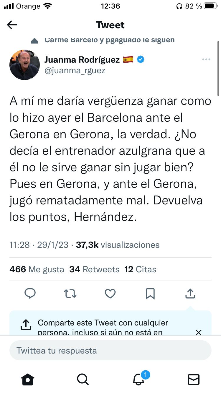 Tuit catalanófobo de Juanma Rodríguez sobre Girona Twitter Tuit catalanófobo de Juanma Rodríguez sobre Girona Twitter
