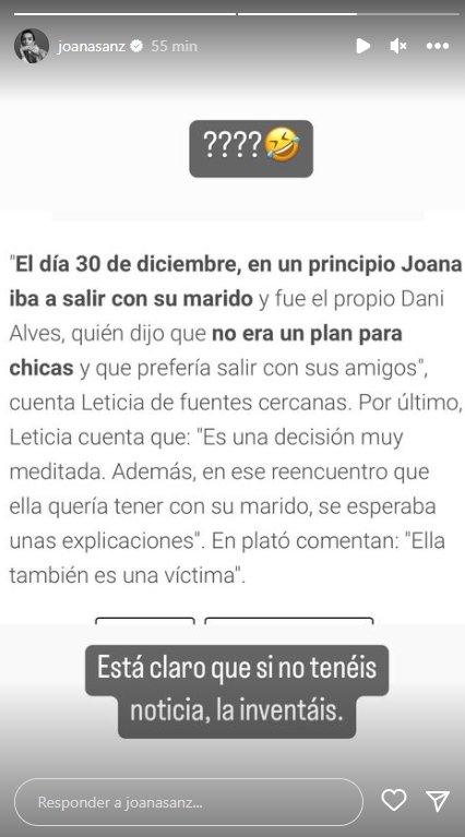 Joana Sanz desmiente Instagram