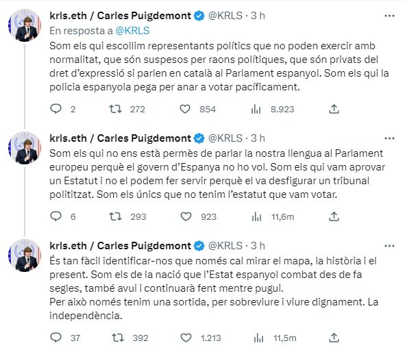 TUIT Carles Puigdemont