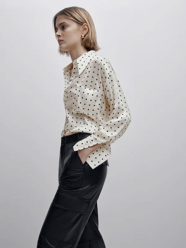 Camisa amb estampat de pigues|llunes i butxaca Camisa amb estampat de pigues|llunes i butxaca