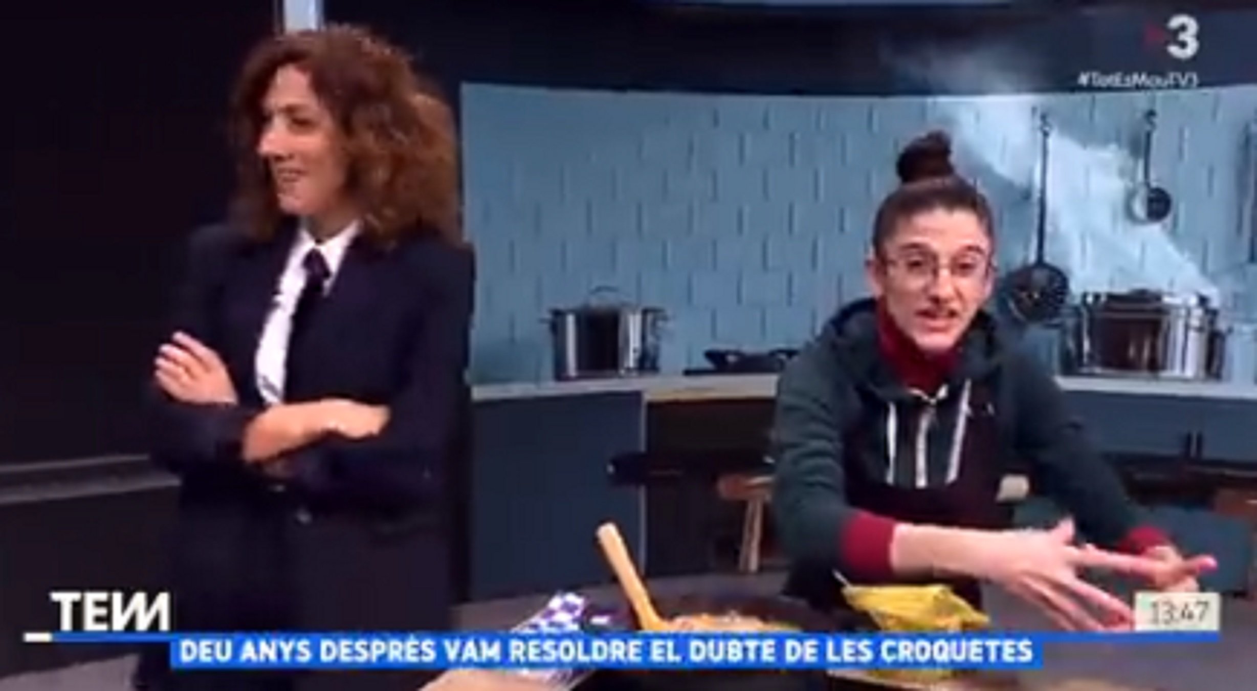 Momento en que Melero se piensa que su madre entra en el plató TV3 Momento en que Melero se piensa que su madre entra en el plató TV3