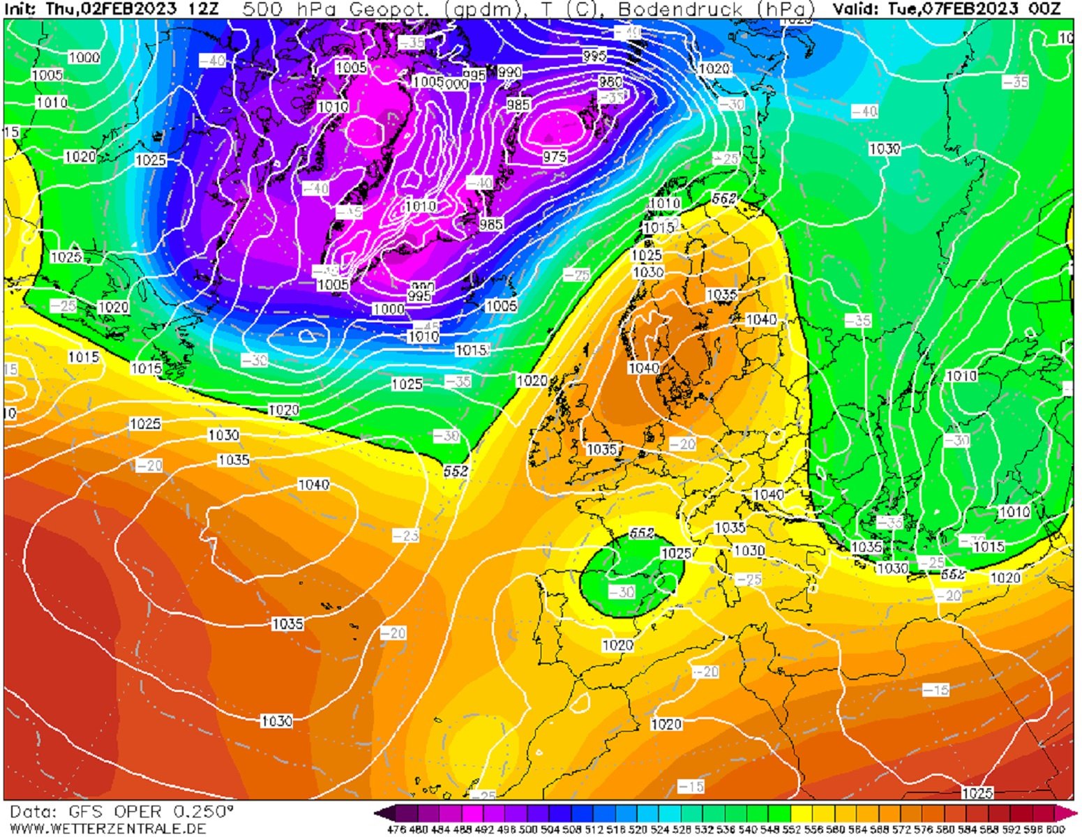 Canvi sobtat de temps dilluns, 6 de febrer GFS Wetterzentrale