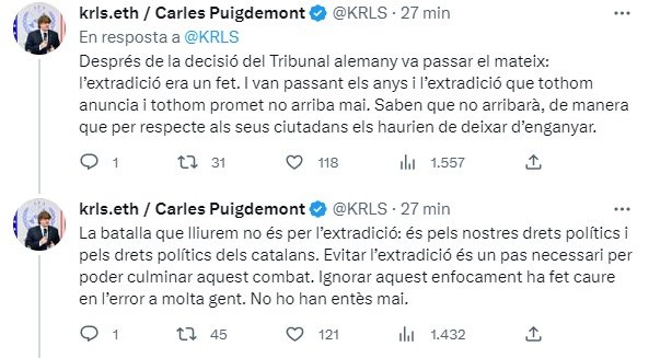 TUIT Carles Puigdemont TUIT Carles Puigdemont
