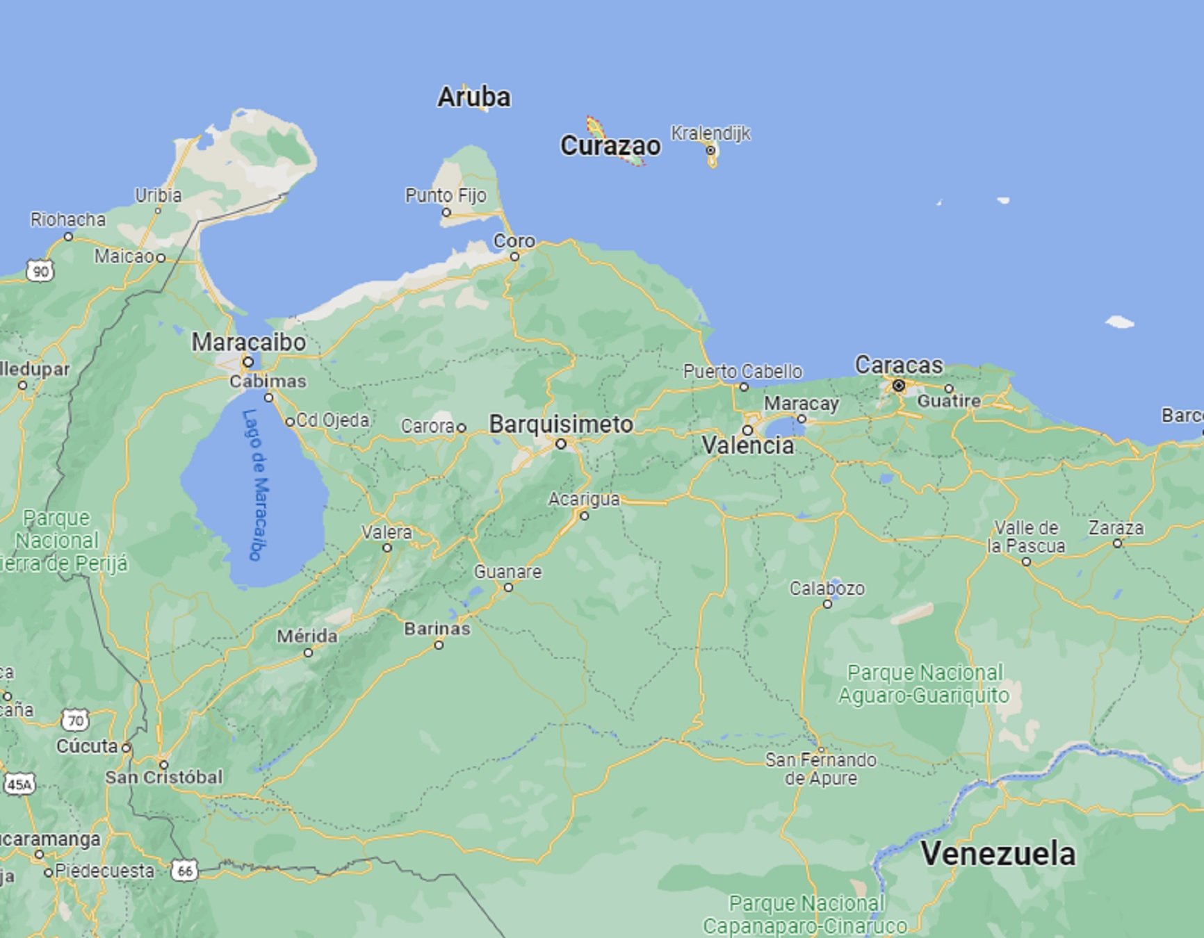 Curazao Mapa Curazao Mapa