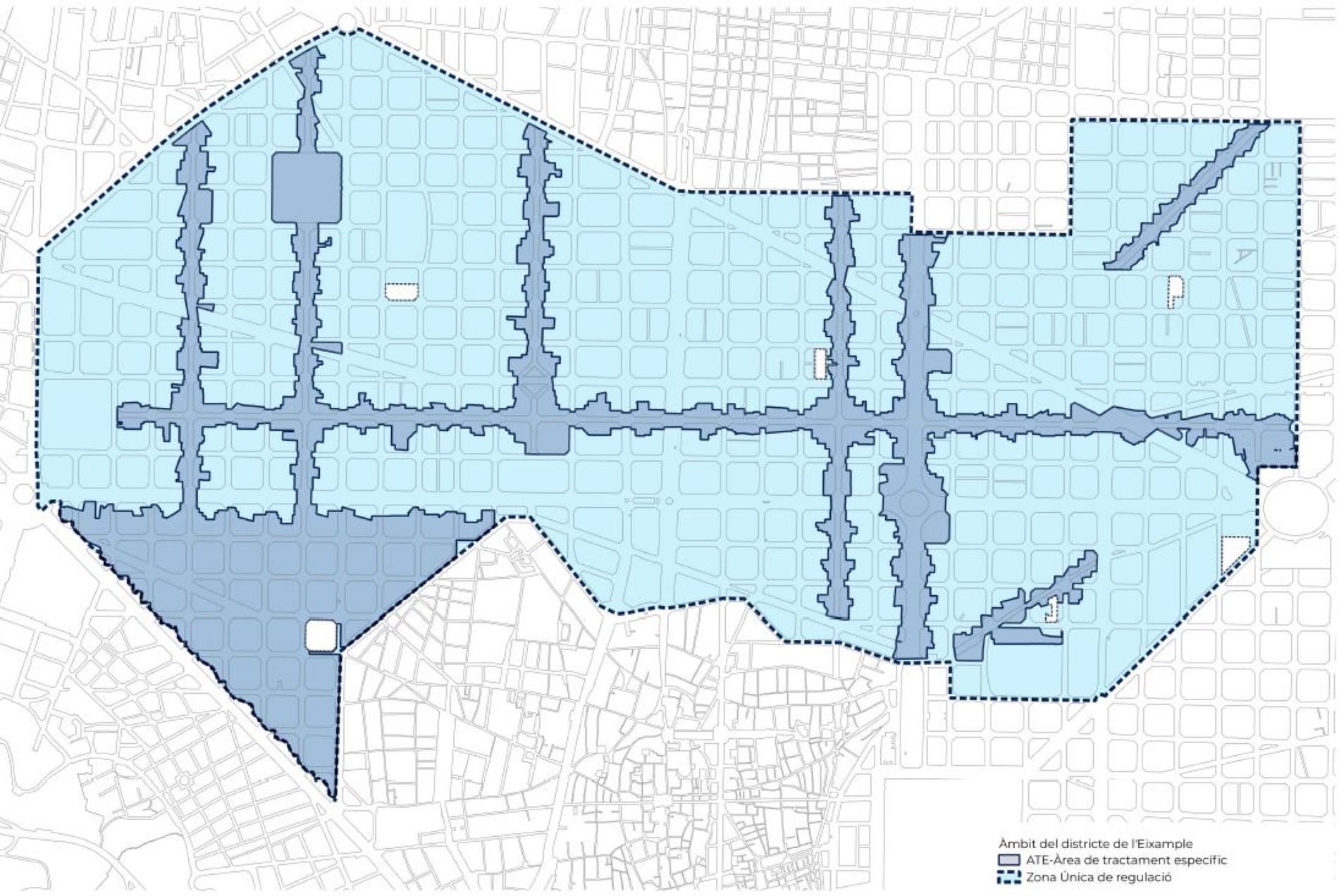 Planol plan|plano usos Eixample / Ayuntamiento Barcelona