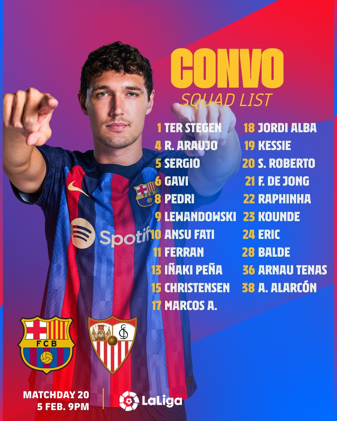Convo Barça Sevilla Convo Barça Sevilla