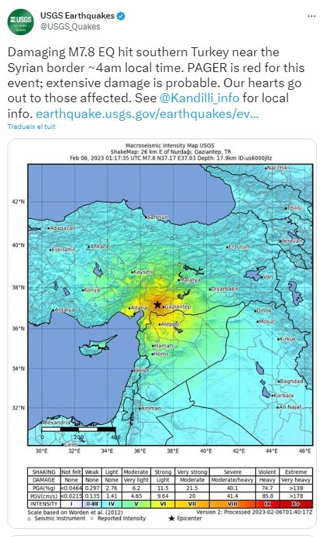 TUIT mapa terratremol tuquia y siria