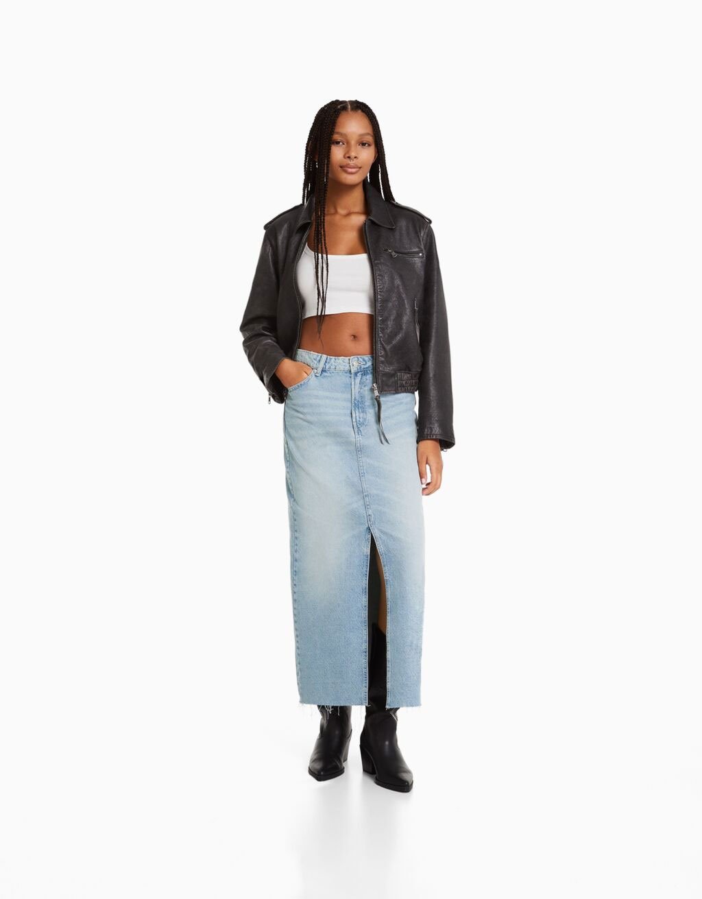 Falda denim larga Falda denim larga