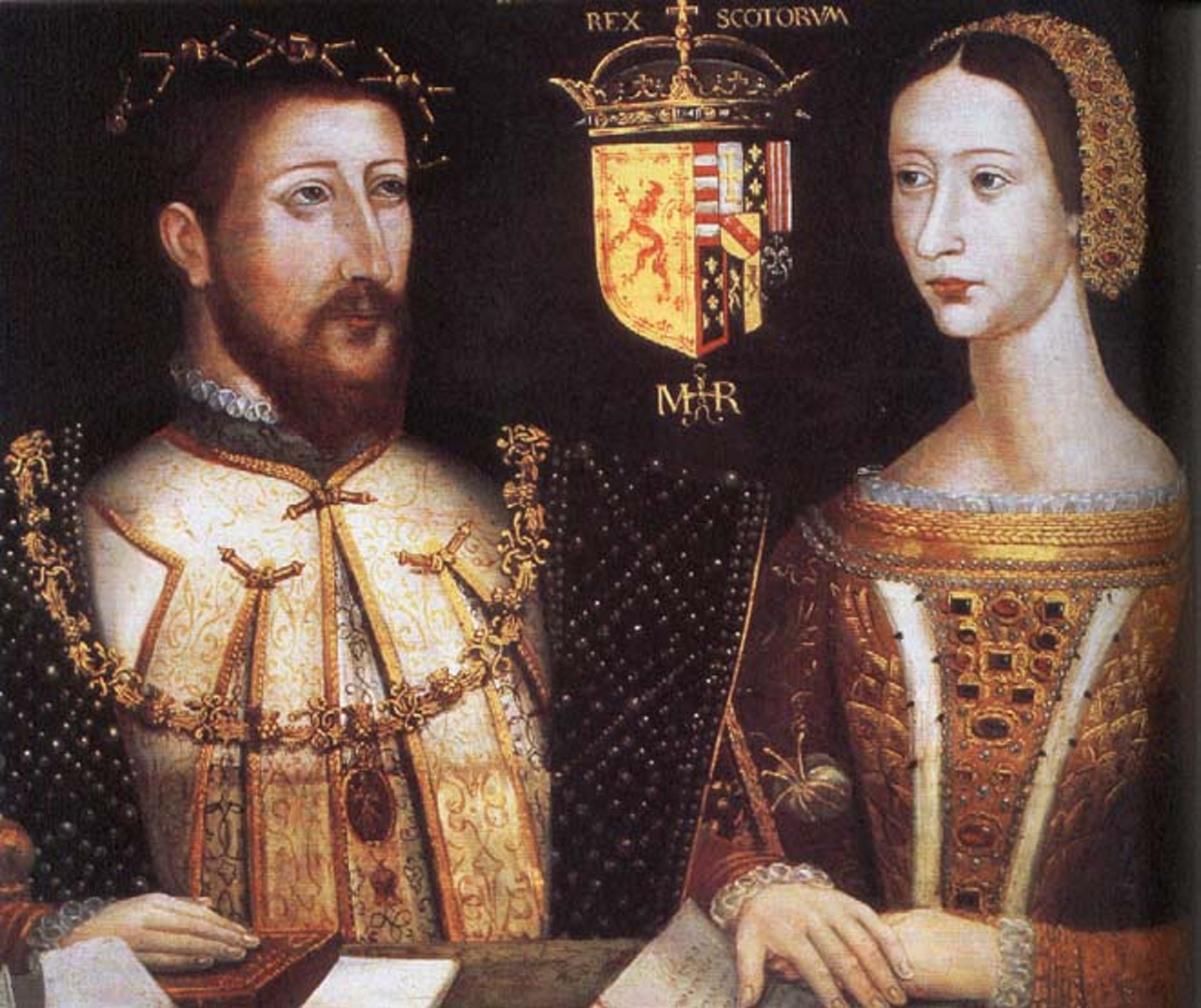 Executen Maria Stuart, la reina escocesa de la senyera quadribarrada