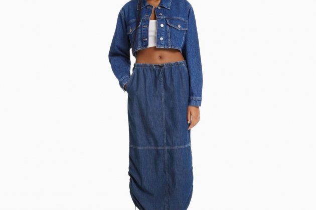 Faldilla|Falda denim midi paraxut Faldilla|Falda denim midi paraxut