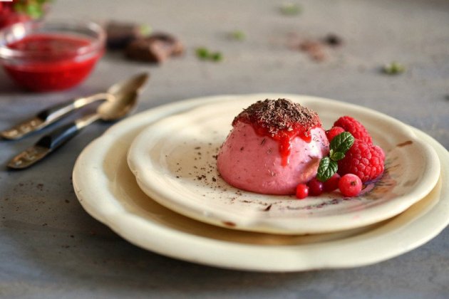 Pannacotta de frambuesas Pannacotta de frambuesas