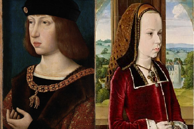Joan d'Aragó i de Castella i Margarida d'Habsburg. Retrats coetanis. Font Viquipèdia