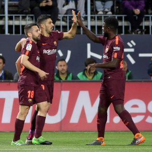 Luis Suárez Jordi Alba Umtiti Màlaga Barça Efe Luis Suárez Jordi Alba Umtiti Màlaga Barça Efe