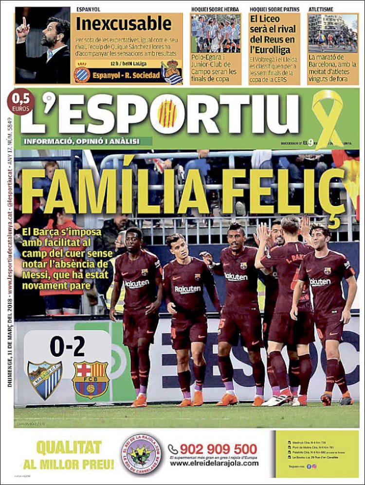 L'Esportiu Portada 11 03 2018