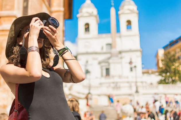 Chica fotografia ciudad
