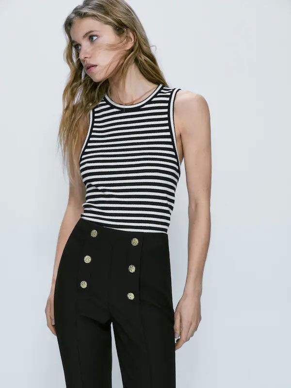 Pantalons kick flare amb botons dorados1 Pantalons kick flare amb botons dorados1