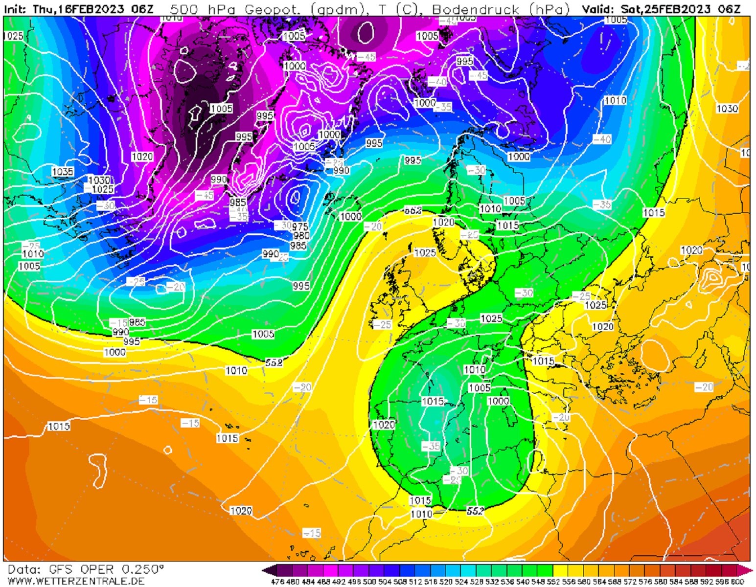 Ola de frío 25 febrero GFS Wetterzentrale