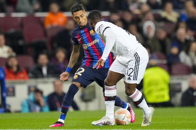 Raphinha regate Barça Manchester United / Foto: EFE Raphinha regate Barça Manchester United / Foto: EFE