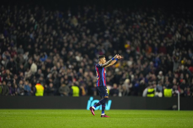 Raphinha celebracion gol Barça Manchester United / Foto: EFE Raphinha celebracion gol Barça Manchester United / Foto: EFE