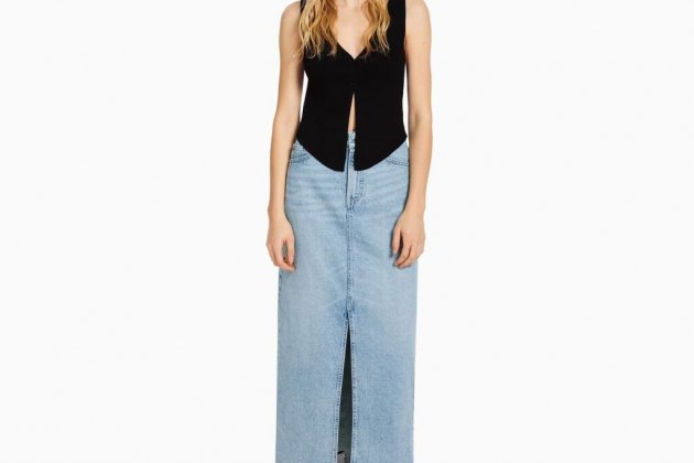 Falda denim larga Falda denim larga