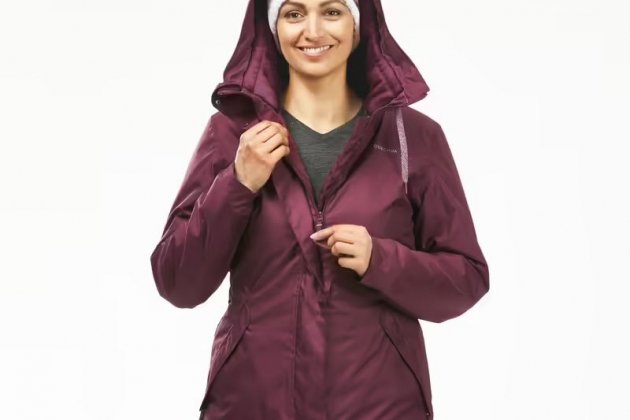 Abrigo de montaña y nieve impermeable Mujer Quechua SH100 X Warm1