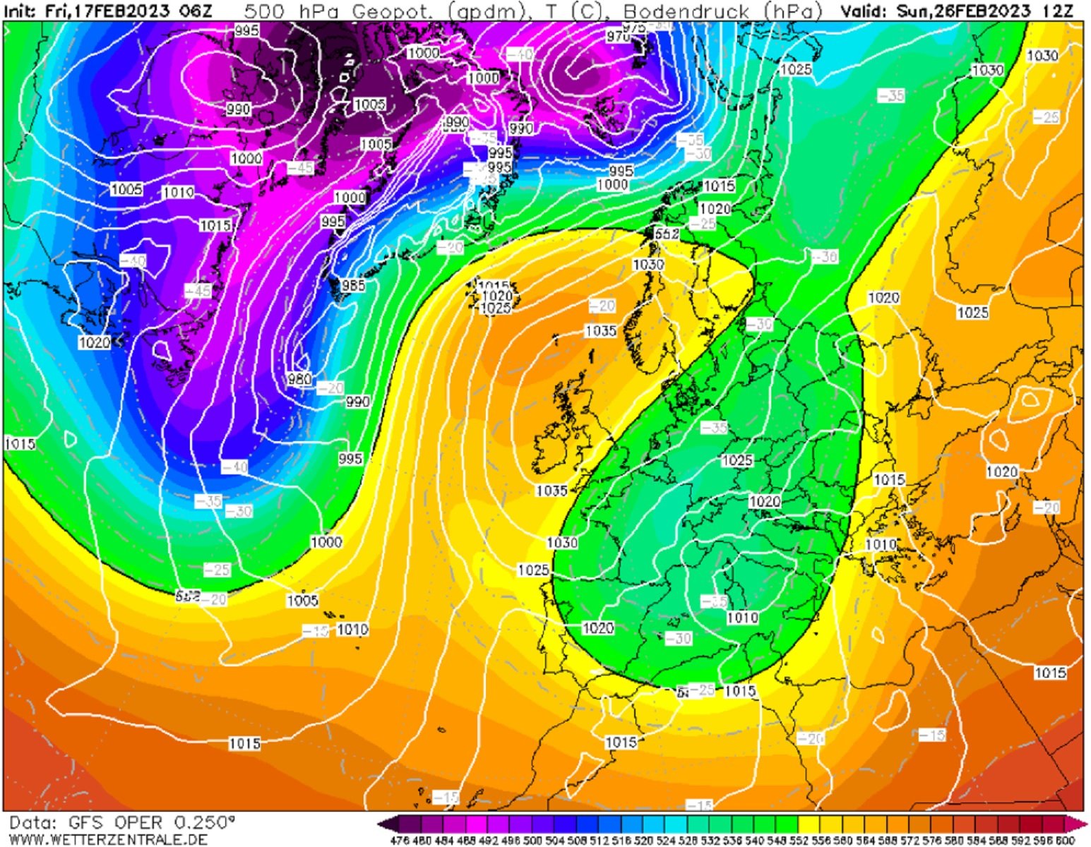  35ºC a 5.600 metros domingo, 26 de febrero GFS Wetterzentrale