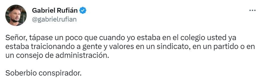 Gabriel Rufian ataca Coscubiela Twitter