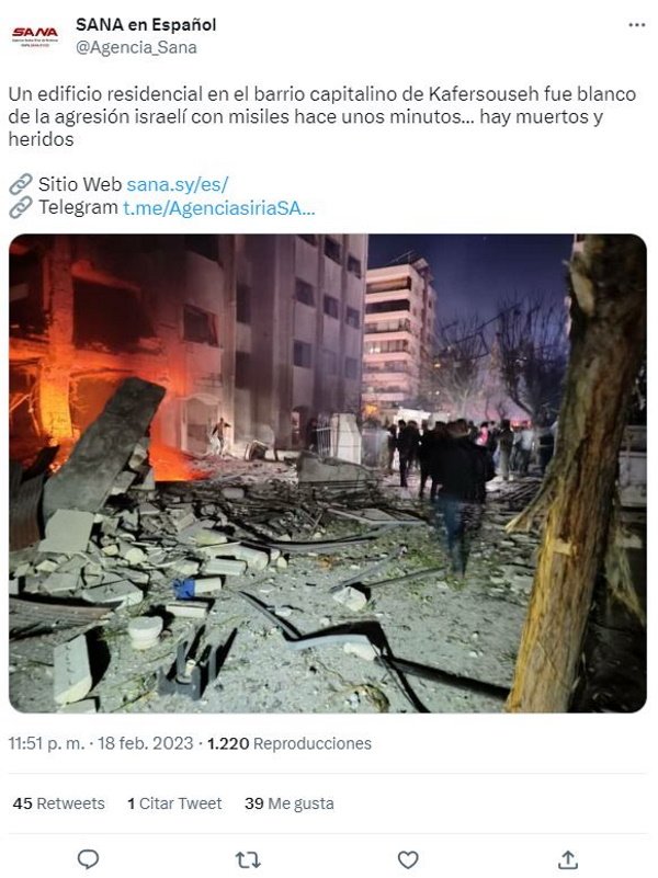 Tweet bombardeig Damasc