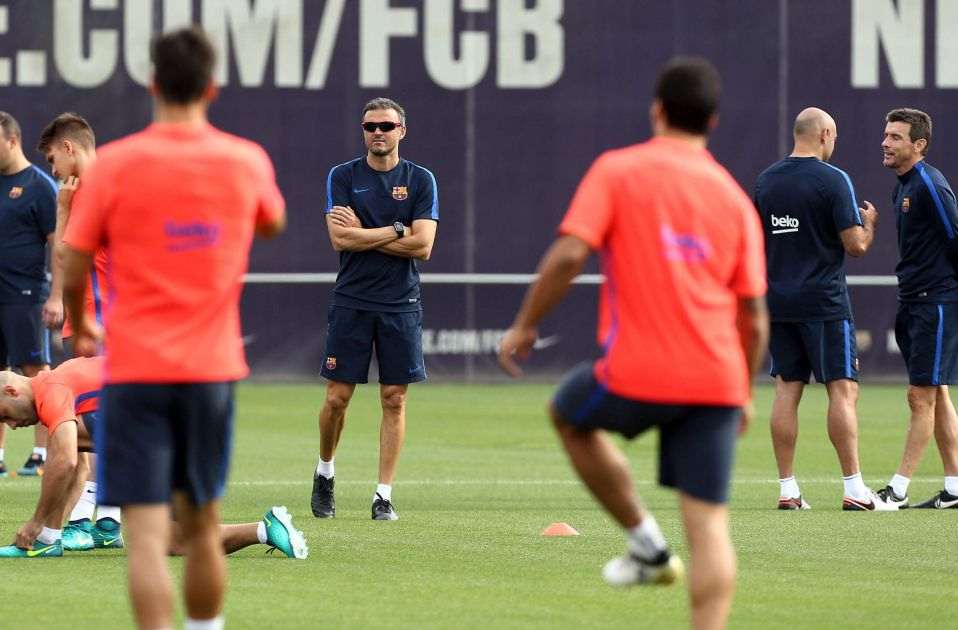 Luis Enrique Luis Suárez entrenament Barça Ciutat Esportiva EFE