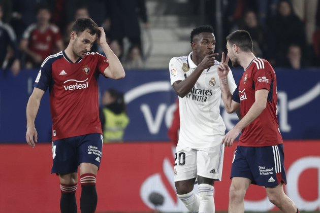 Vinícius protestando Real Madrid / Foto: EFE - Jesús Diges Vinícius protestando Real Madrid / Foto: EFE - Jesús Diges