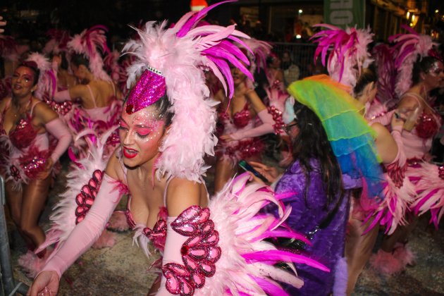 carnival sitges   pink feathers