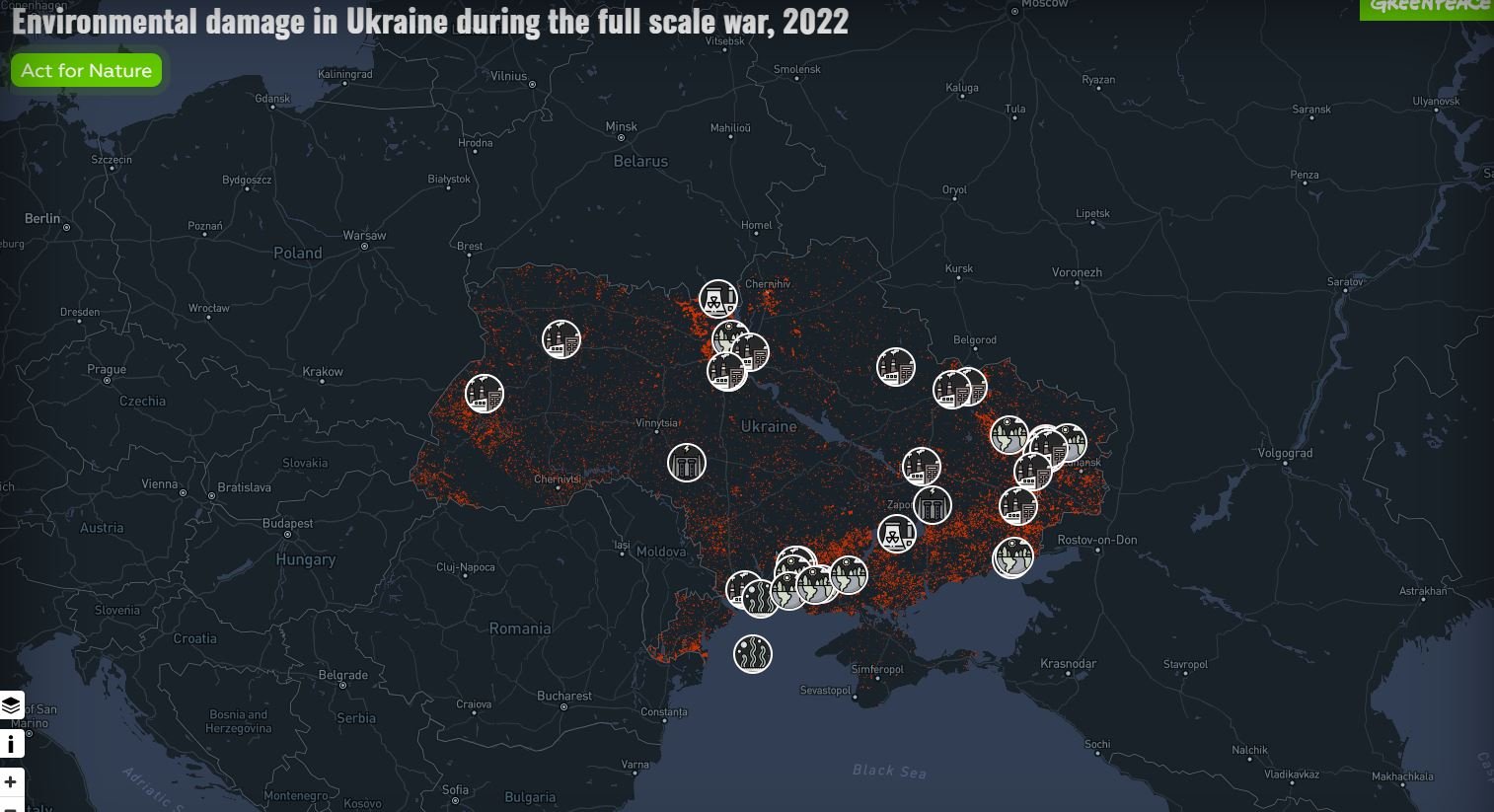 ucraina mapa danys medi ambient captura greenpeace ucraina mapa danys medi ambient captura greenpeace