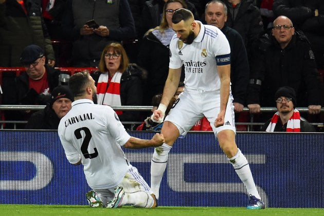Real Madrid Benzema Carvajal gol Liverpool / Foto: EFE
