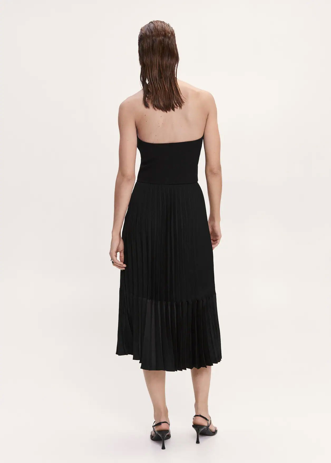 Falda midi plisada satinada Falda midi plisada satinada