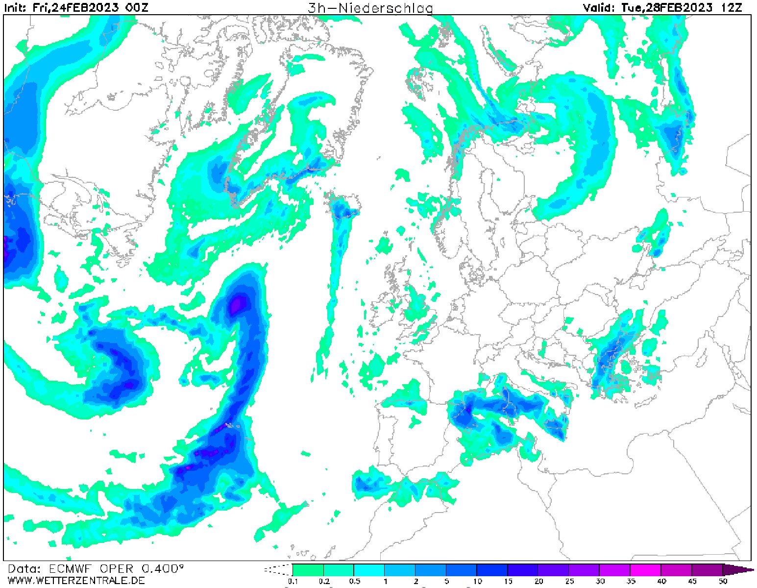 Nevará en Catalunya el martes, 28 de febrero ECMWF Wetterzentrale