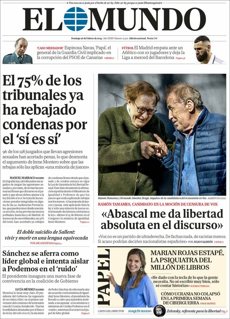portada El Mundo portada El Mundo