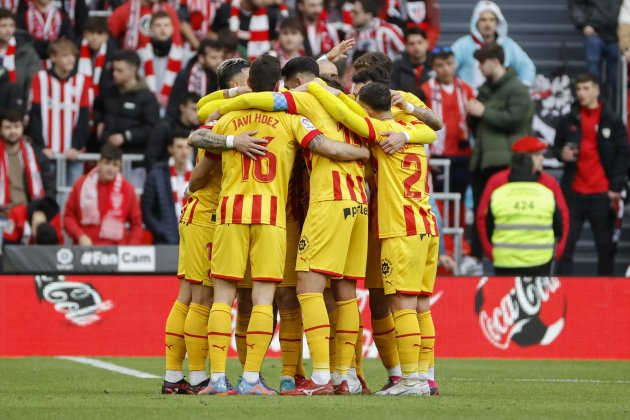 El girona en uno de los goles conseguidos en el campo del Athletic Club / Foto: EFE