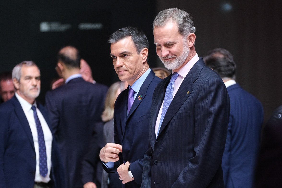 President Govern Espanyol Pedro Sanchez Rei Felip VI Sopar Mobile World Congress 2023 President Govern Espanyol Pedro Sanchez Rei Felip VI Sopar Mobile World Congress 2023